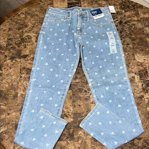Old Navy Other - Old Navy Blue Jeans with Heart Pattern